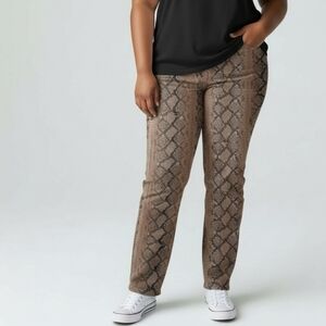 NWT Kendall & Kylie Brown Textured Animal Print Pants Size 4X